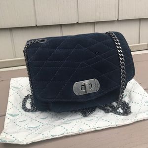 Zadig & Voltaire Suede Navy Crossbody Mini Bag